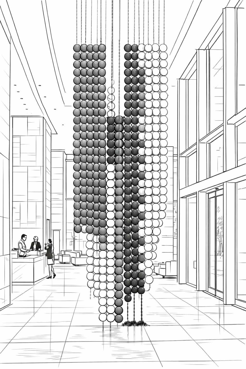 Tower suspended sculpture